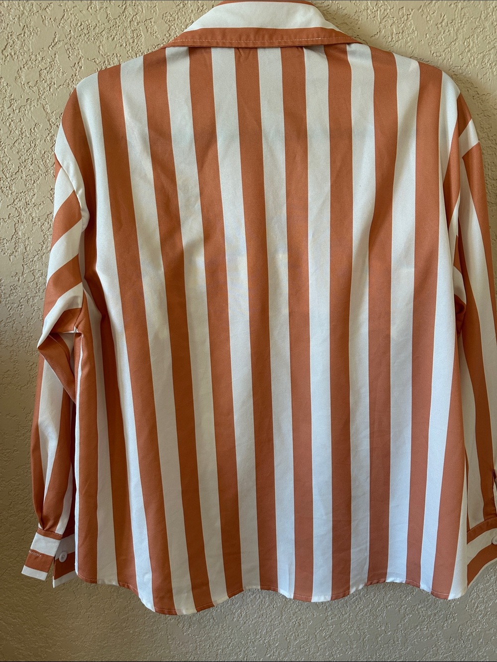 Cherley set Rust and White Striped Button-Up Top with Bralette - Picture 3 of 5